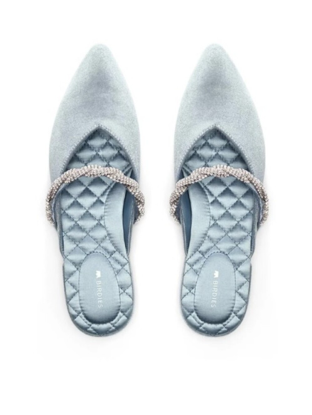 Birdies The Swan Bluebell Crystal Bracelet Flats Bridal Velvet